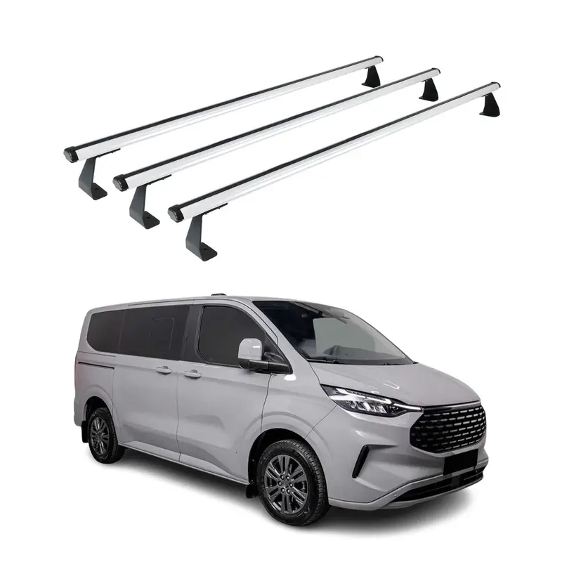 Barres de toit transversales pour Ford Transit Tourneo Custom 2023-2026 3Pcs Alu