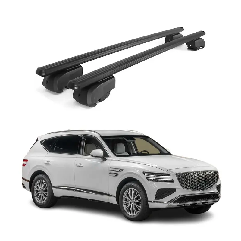 Barres de toit Transversales pour Genesis GV80 2020-2023 Aluminium Noir