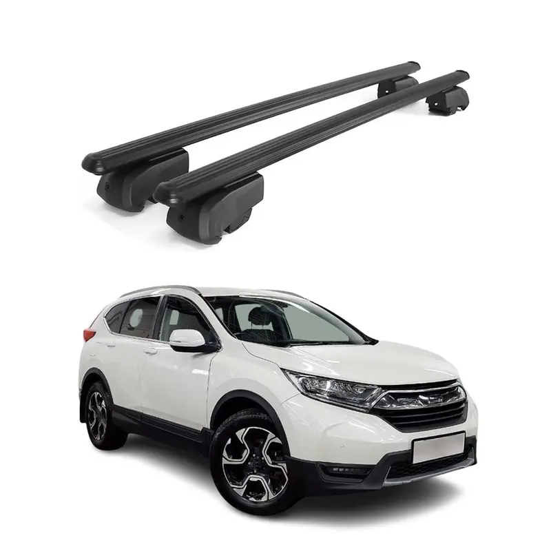 Barres de toit Transversales pour Honda CR-V 2019-2023 Aluminium Noir ABE
