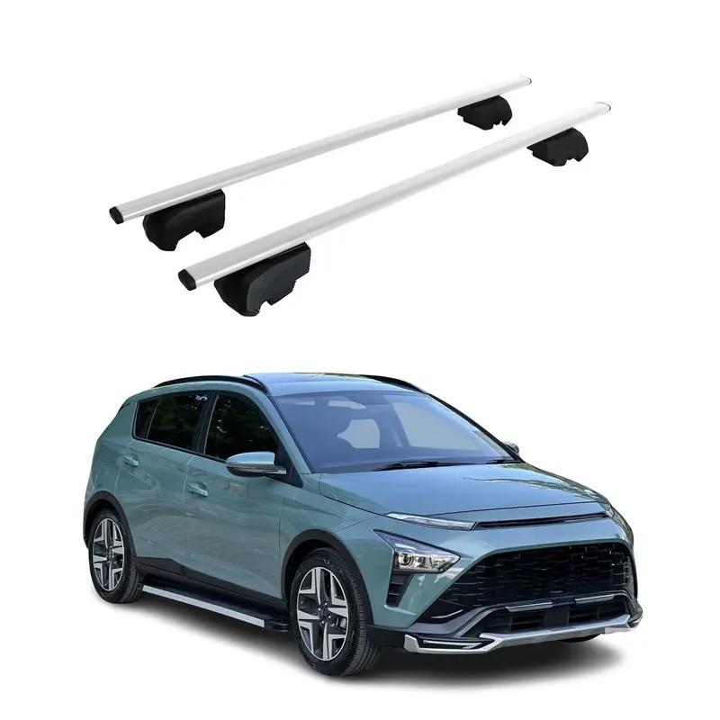 Barres de toit Transversales pour Hyundai Bayon 2020-2023 Acier Argent ABE