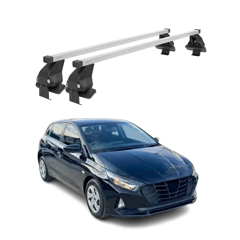Barres de toit transversales pour Hyundai i20 2020-2026 Gris