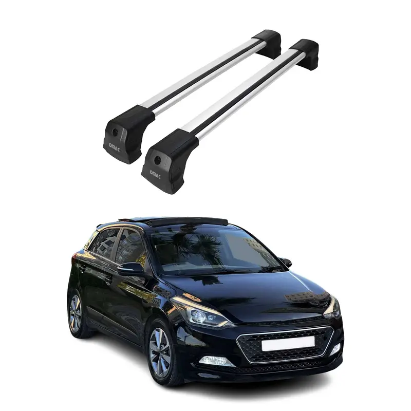 Barres de toit transversales pour Hyundai i20 II Hatchback 2014-2020 Gris en Alu