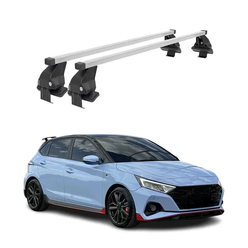 Barres de toit transversales pour Hyundai i20 N 2021-2024 Acier Gris