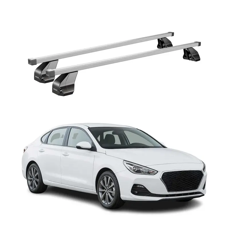Barres de toit transversales pour Hyundai i30 Fastback 2016-2023 Acier Gris