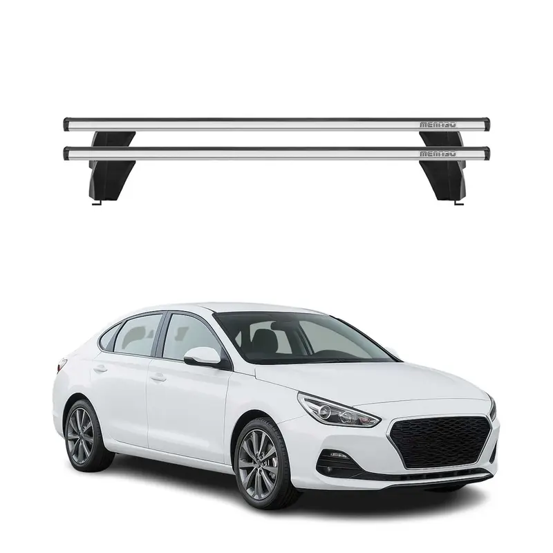 Barres de toit Transversales pour Hyundai i30 Fastback 2018-2023 Alu Gris 2x