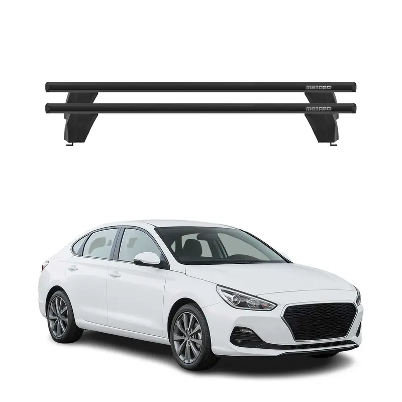 Barres de toit Transversales pour Hyundai i30 Fastback 2018-2023 Alu Noir 2x
