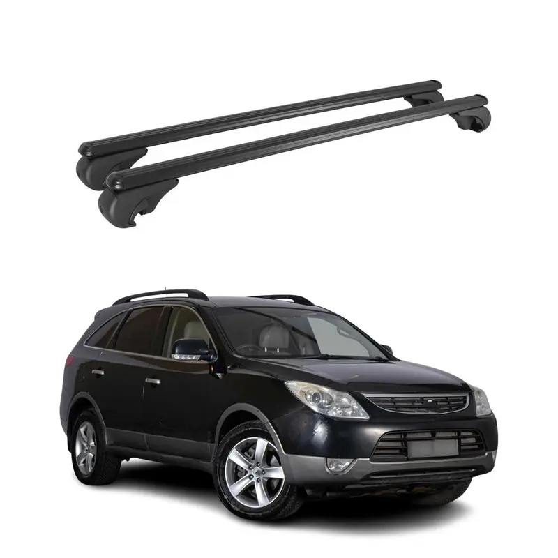 Barres de toit Transversales pour Hyundai ix55 2009-2013 TÜV Aluminium Noir 2Pcs