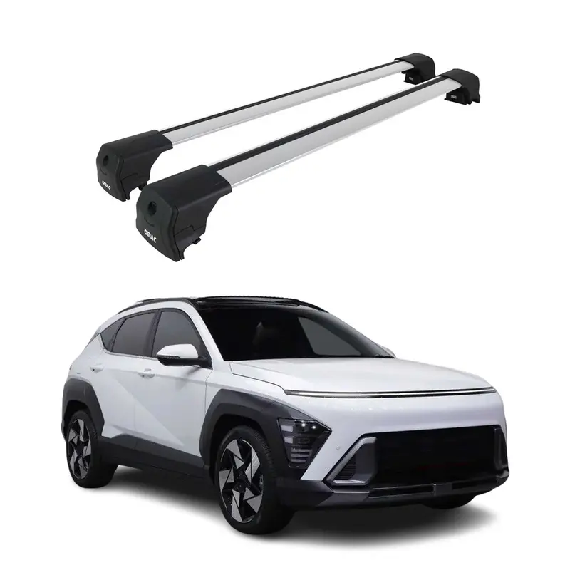 Barres De Toit Transversales pour Hyundai Kona 2 2024-2026 ABE Gris Alu 2x