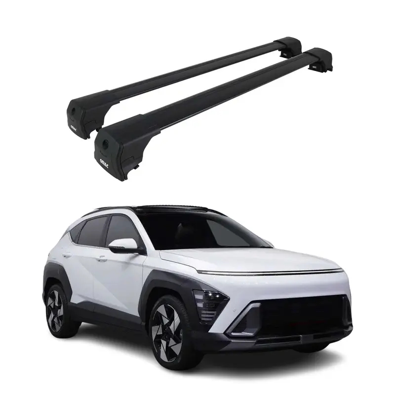 Barres De Toit Transversales pour Hyundai Kona 2 2024-2026 ABE Noir Alu 2x