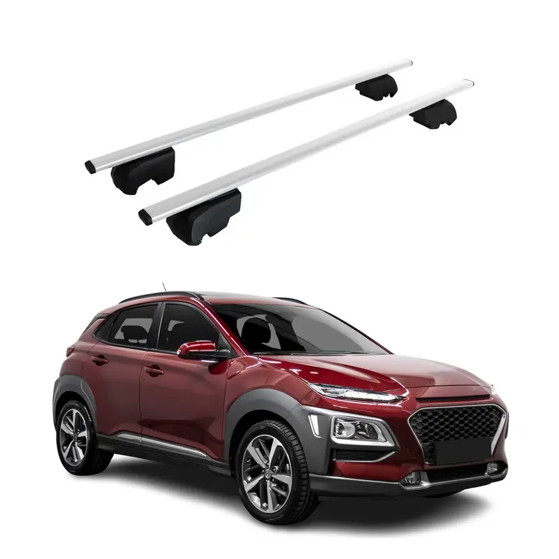 Barres de toit Transversales pour Hyundai Kona 2017-2023 Acier Argent ABE