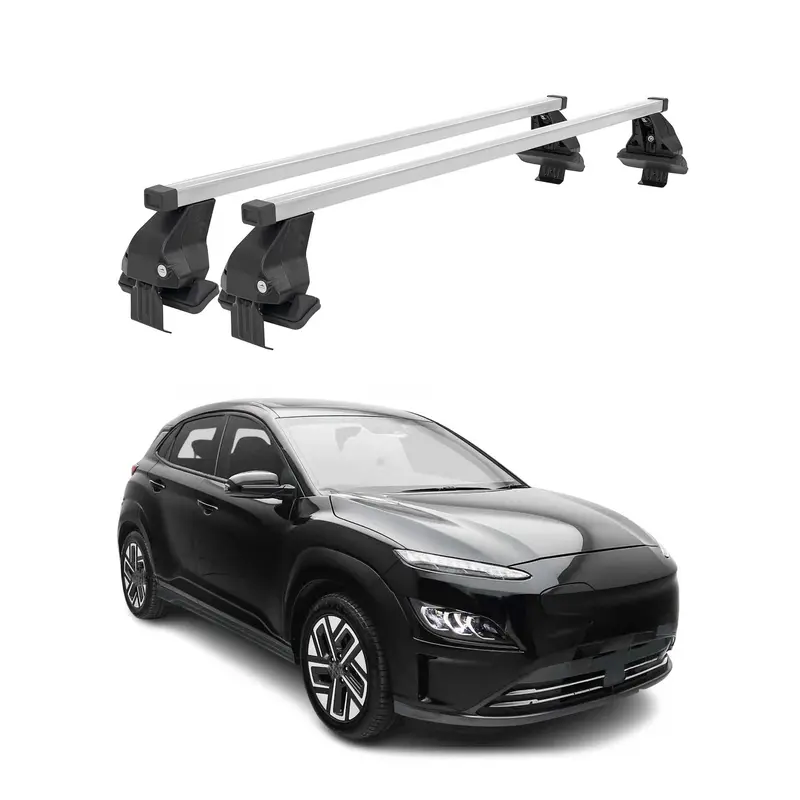 Barres de toit transversales pour Hyundai Kona Electric 2018-2023 Acier Gris