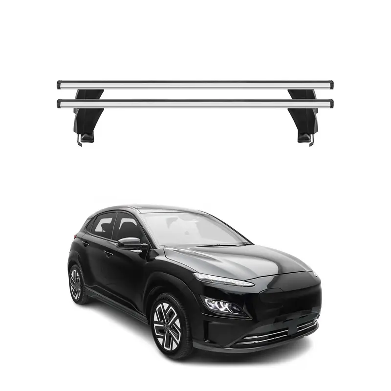 Barres de toit Transversales pour Hyundai Kona Electric 2018-2023 Alu Gris 2x