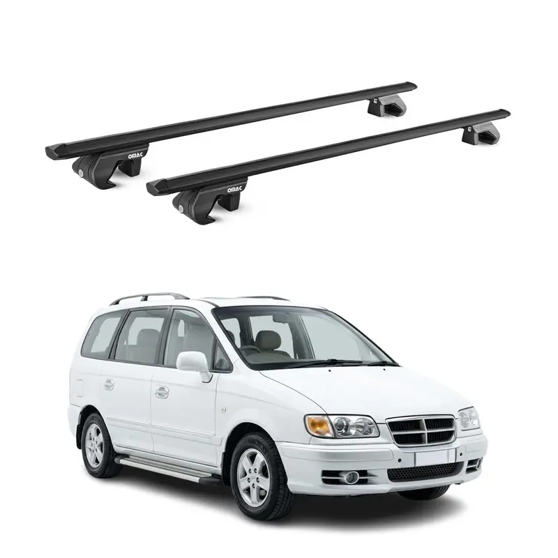 Barres de toit transversales pour Hyundai Traject 2000-2008 Aluminium Noir ABE