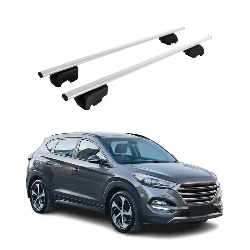 Barres de toit Transversales pour Hyundai Tucson 2015-2020 Acier Argent ABE