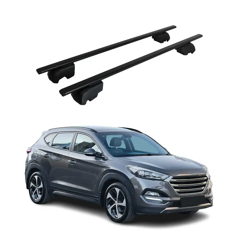 Barres de toit Transversales pour Hyundai Tucson 2015-2020 Acier Noir ABE
