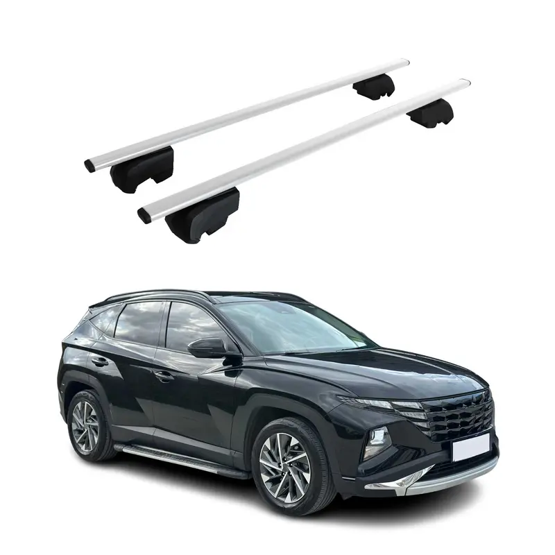 Barres de toit Transversales pour Hyundai Tucson 2022-2026 Acier Argent ABE