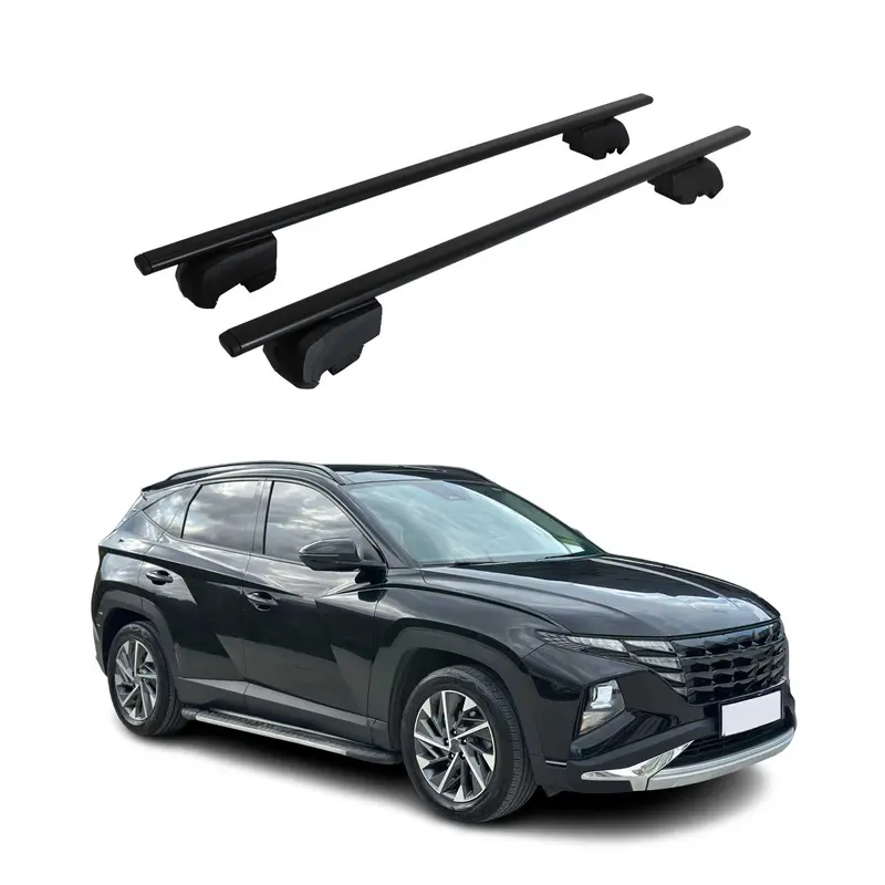 Barres de toit Transversales pour Hyundai Tucson 2022-2026 Acier Noir ABE