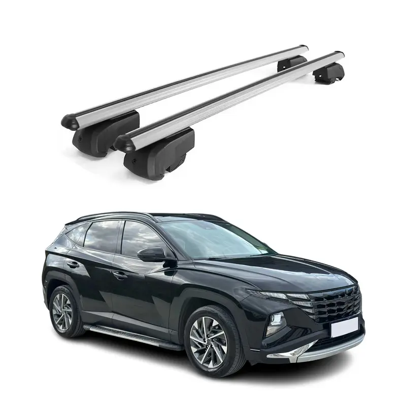 Barres de toit Transversales pour Hyundai Tucson 2022-2026 Alu Gris ABE