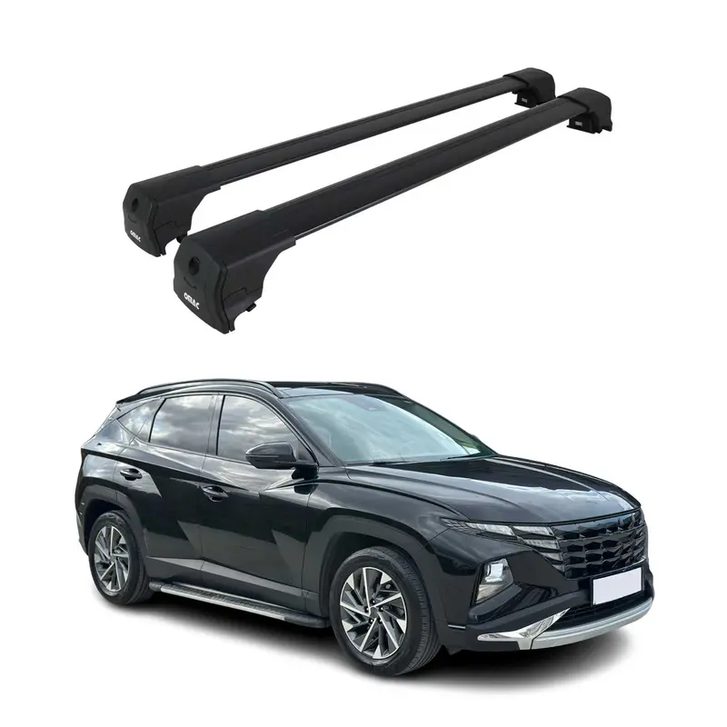 Barres De Toit Transversales pour Hyundai Tucson 2022-2026 Alu Noir ABE
