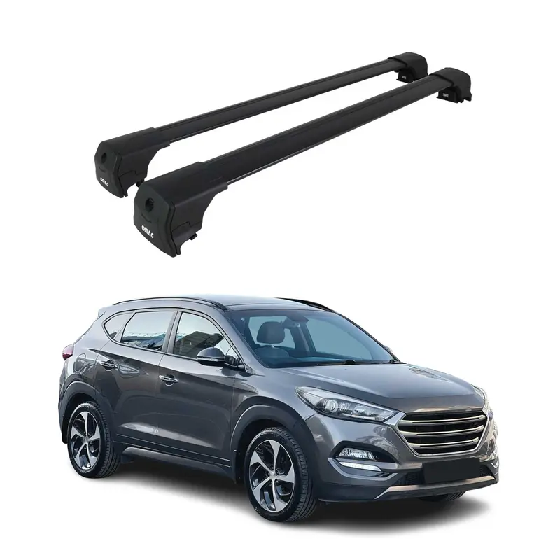 Barres De Toit Transversales pour Hyundai Tucson III 2016-21 Aluminium ABE Noir