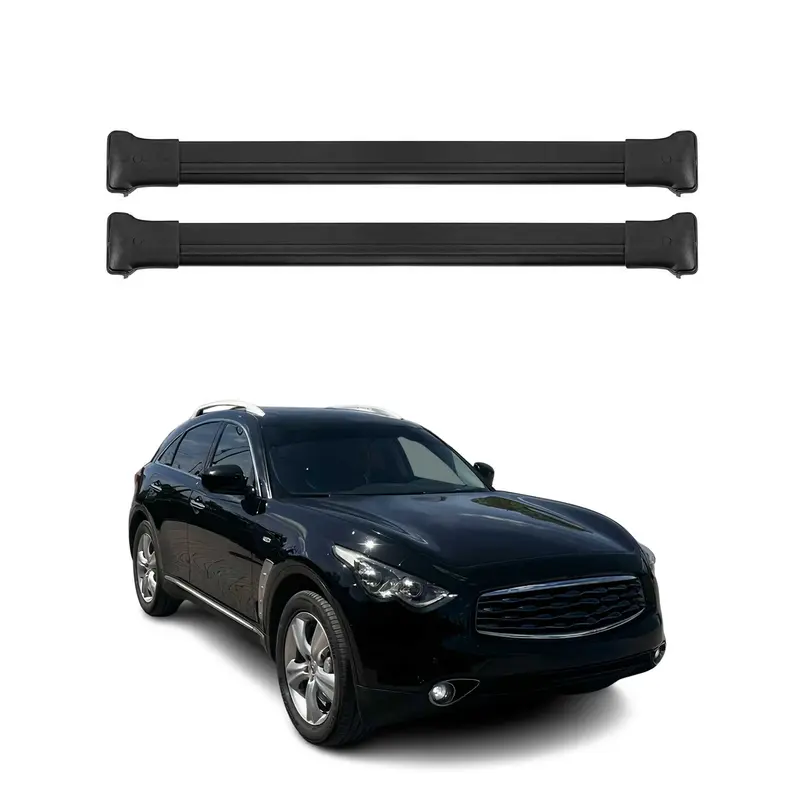 Barres de toit transversales pour Infiniti FX 2003-2008 Aluminium Noir 2x