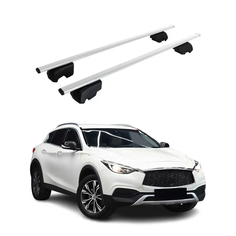 Barres de toit Transversales pour Infiniti QX30 2017-2019 Acier Argent ABE