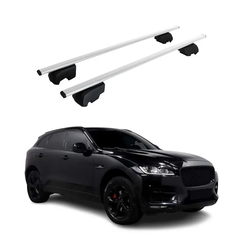 Barres de toit Transversales pour Jaguar F-Pace 2017-2025 Acier Argent ABE