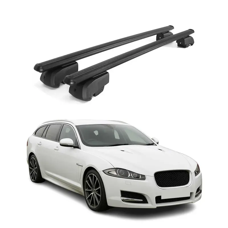 Barres de toit Transversales pour Jaguar XF Sportbrake 2018-2021 Alu ABE 2Pcs