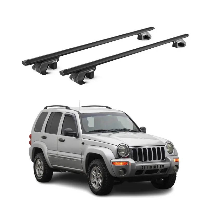 Barres de toit transversales pour Jeep Cherokee KJ KK 2001-13 5 P Noir 2x ABE