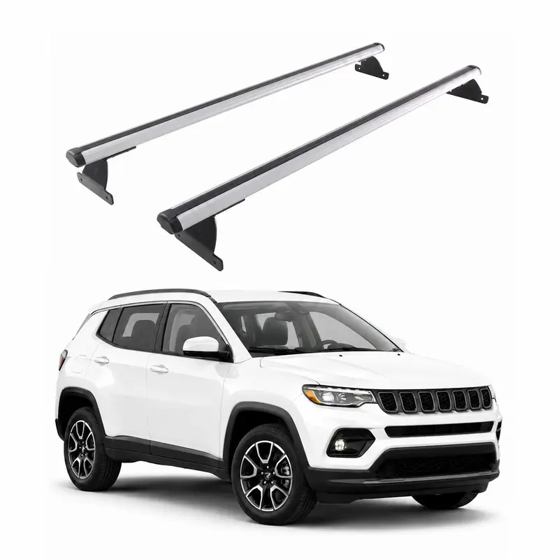 Barres de toit transversales pour Jeep Compass II 2017-2025 Aluminium Gris