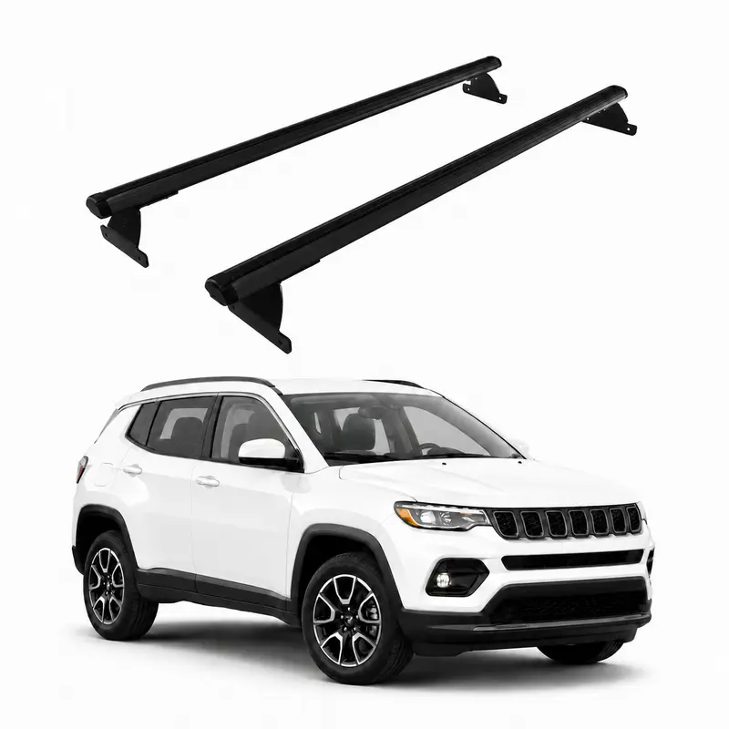 Barres de toit transversales pour Jeep Compass II 2017-2025 Aluminium Noir