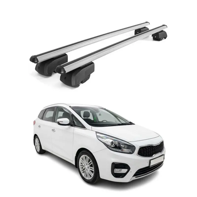 Barres de toit Transversales pour Kia Carens III 2013-2019 Aluminium Gris 2Pcs