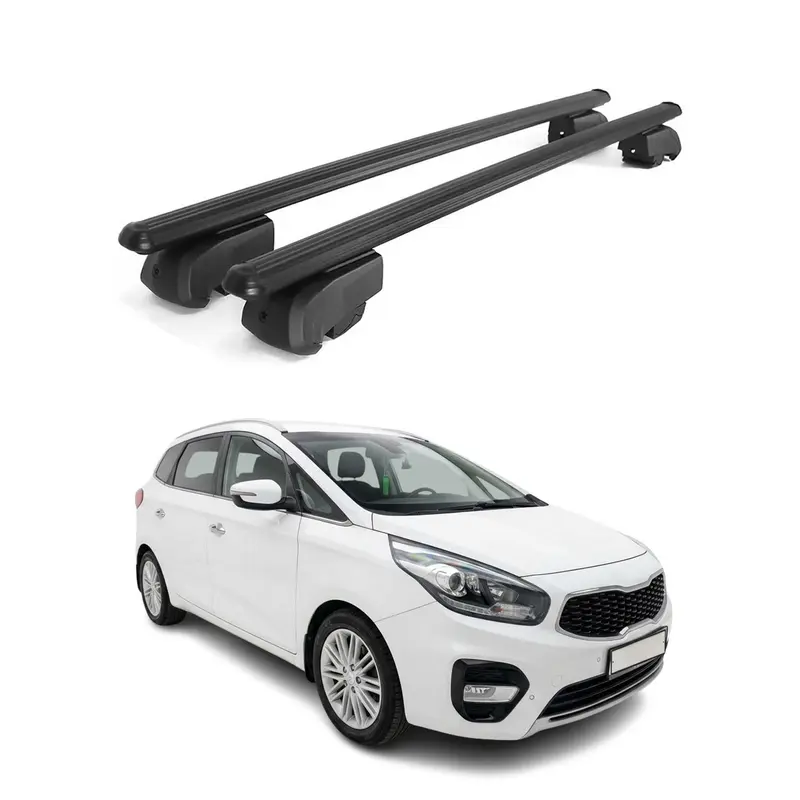 Barres de toit Transversales pour Kia Carens III 2013-2019 Aluminium Noir 2Pcs