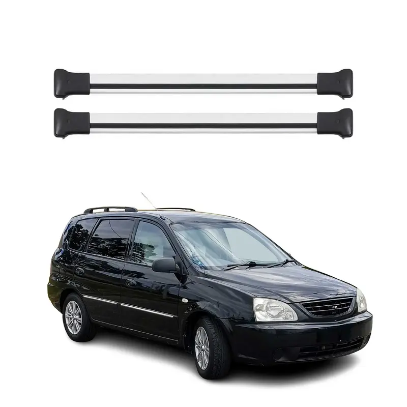 Barres de toit transversales pour Kia Carens mk1 Break 2002-2006 FL Alu Gris 2x