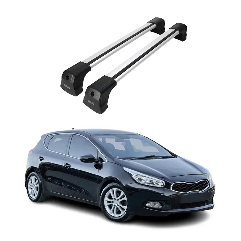 Barres de toit transversales pour Kia Ceed 2012-2018 HB  Aluminium Gris