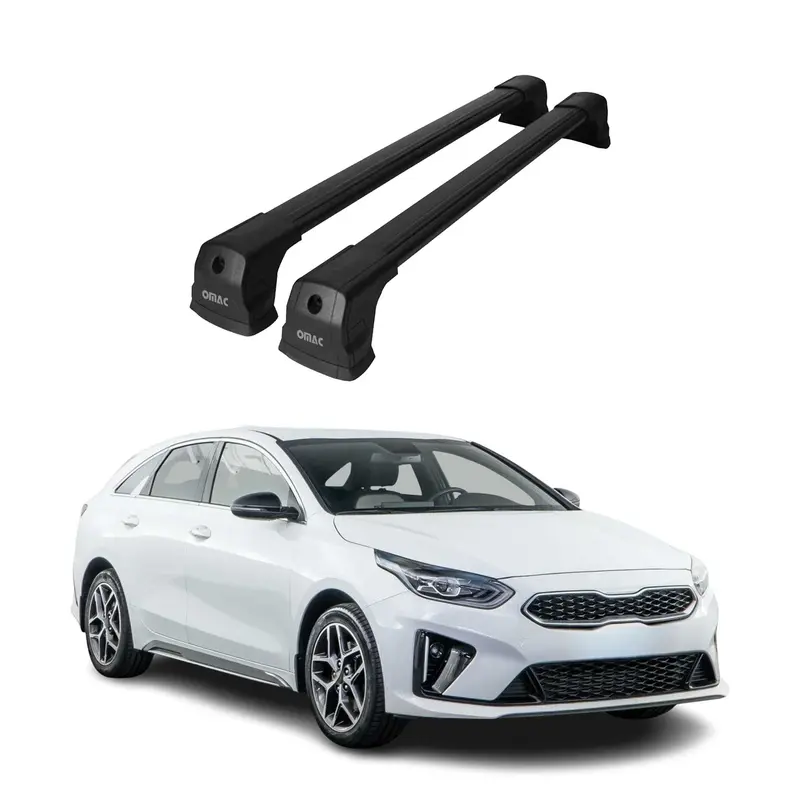Barres de toit transversales pour Kia Ceed 2019-2026 HB Berline Aluminium Noir