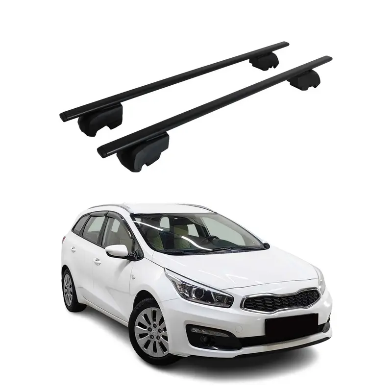 Barres de toit Transversales pour Kia Ceed Break 2012-2018 Acier Noir ABE