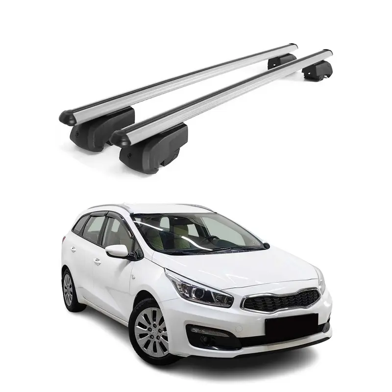Barres de toit Transversales pour Kia Ceed Break 2012-2018 Alu Gris ABE