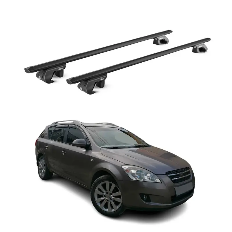 Barres de toit transversales pour Kia Cee'd Break ED 2007-2012 Alu Noir 2x ABE