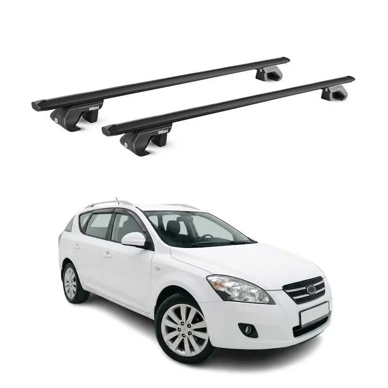 Barres de toit transversales pour Kia Ceed I Break 2006-2012 Aluminium Noir ABE