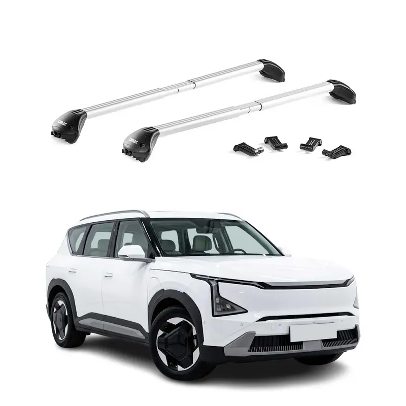 Barres de toit transversales pour Kia EV5 2024-2026 Aluminium Gris 2x ABE