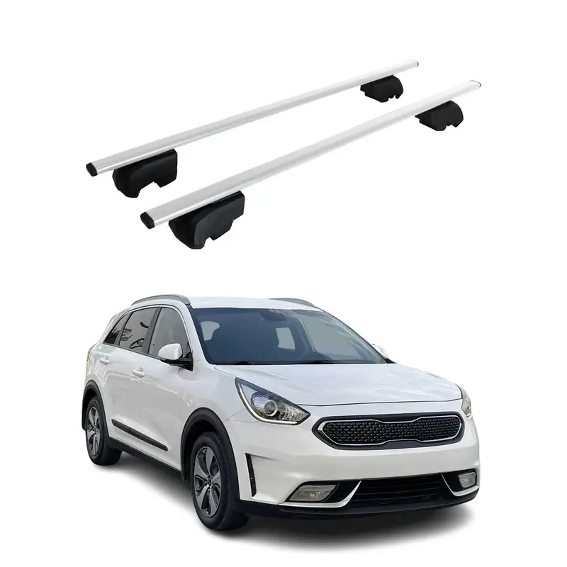 Barres de toit Transversales pour Kia Niro I 2017-2022 Acier Argent ABE