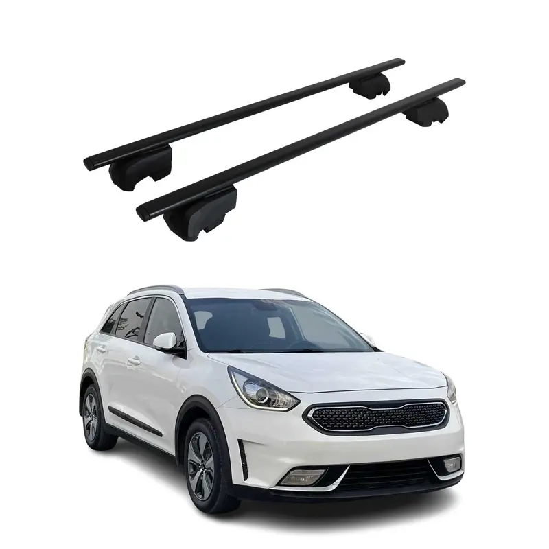Barres de toit Transversales pour Kia Niro I 2017-2022 Acier Noir ABE