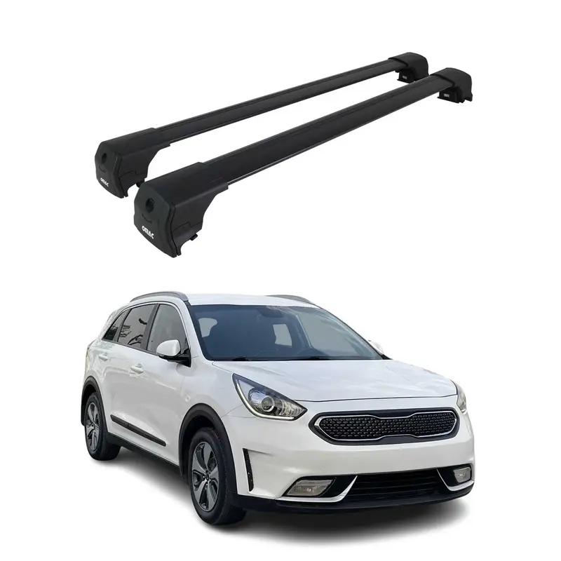 Barres De Toit Transversales pour Kia Niro I 2017-2022 Aluminium 2Pcs Noir ABE