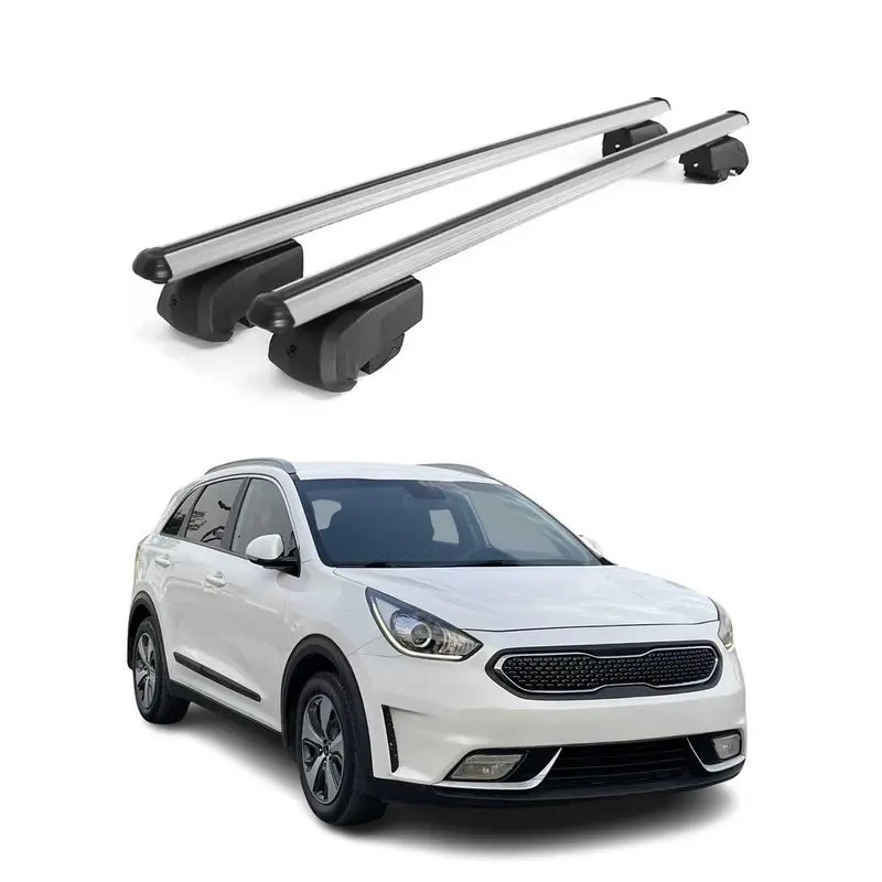 Barres de toit Transversales pour Kia Niro I 2017-2022 Aluminium Gris ABE