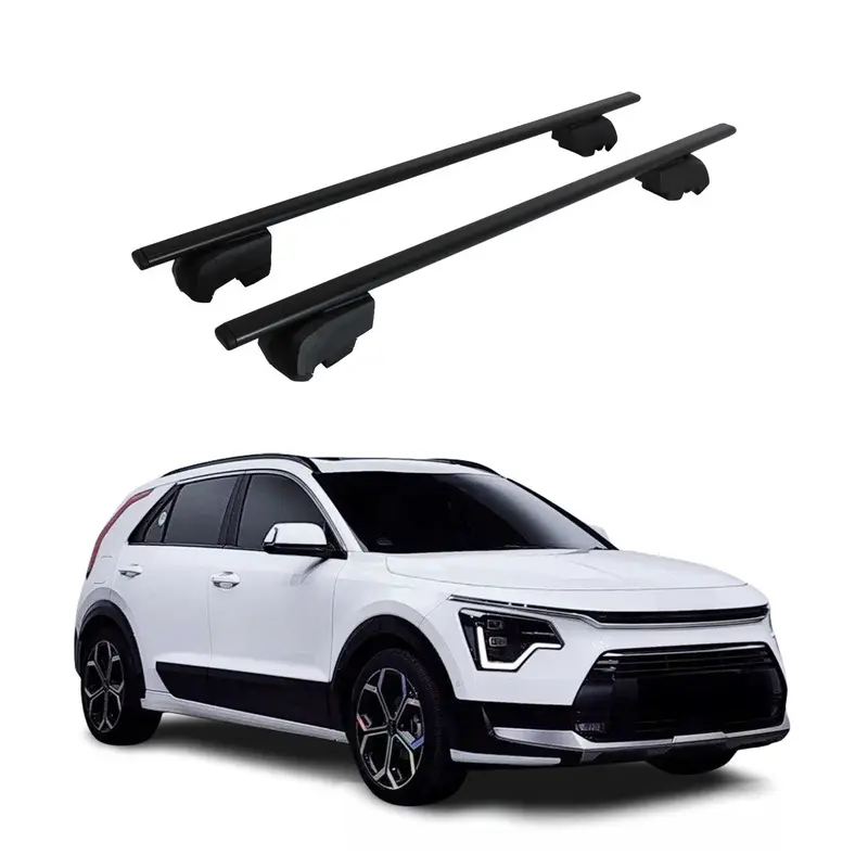 Barres de toit Transversales pour Kia Niro II 2022-2026 Acier Noir ABE