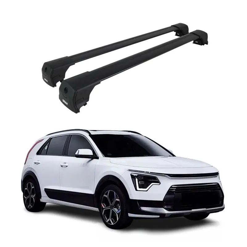 Barres De Toit Transversales pour Kia Niro II 2022-2026 Aluminium Noir ABE