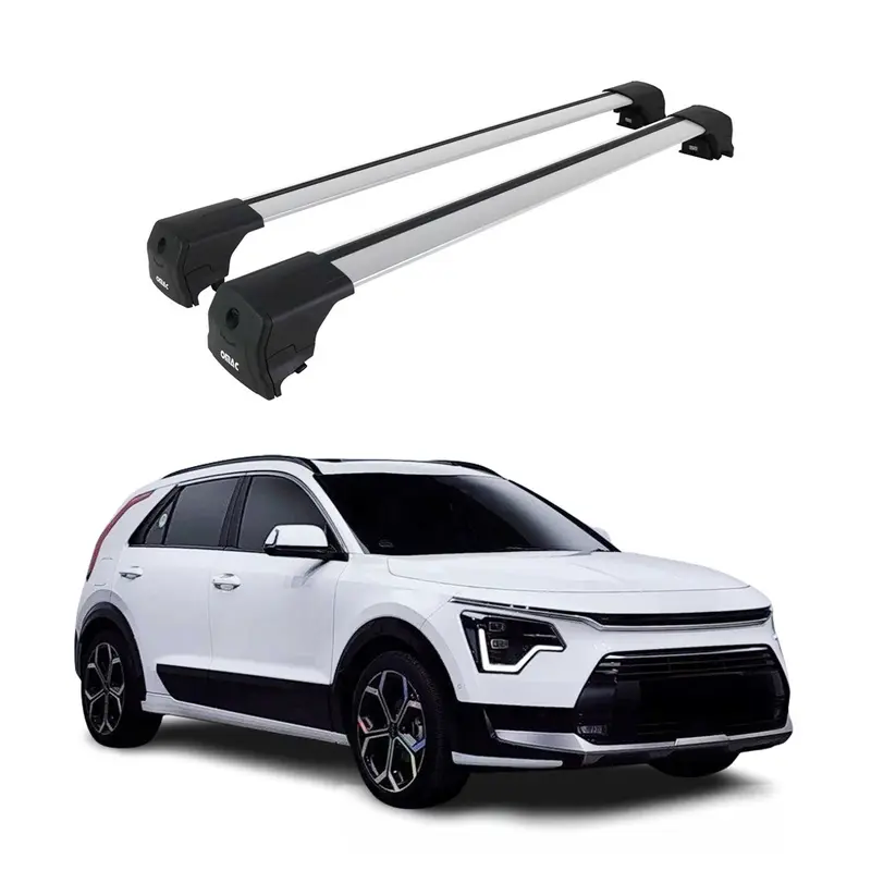 Barres De Toit Transversales pour Kia Niro II 2023-2026 Aluminium Gris ABE