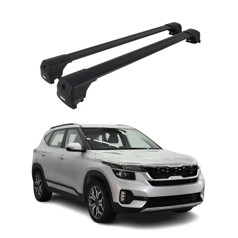 Barres de toit transversales pour Kia Seltos 2019-2026 Noir Aluminium