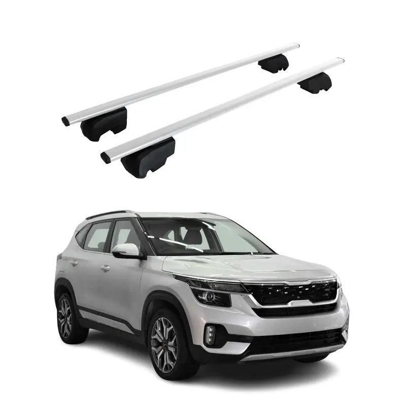 Barres de toit Transversales pour Kia Seltos 2020-2023 Acier Argent ABE